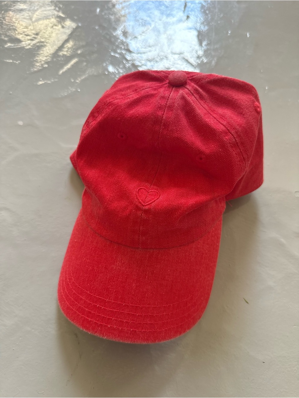American Eagle Outfitters Red Dad Hat w/ Heart Embroidery